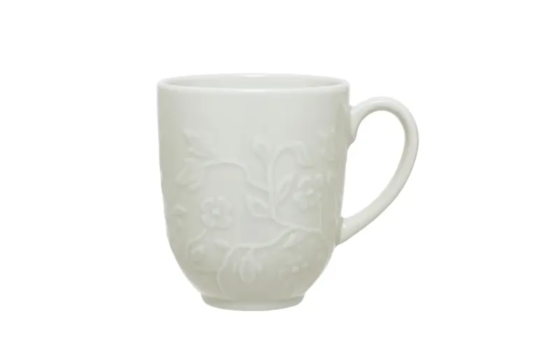 LUBIANA HANAMI KE KREMOWY Serwis obiadowy z kubkiem 96 el 24 os / zdobiona porcelana luz