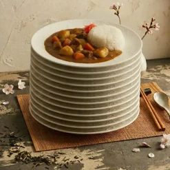 LUBIANA HANAMI KE KREMOWY Talerz obiadowy 27 cm x 12 sztuk / zdobiona porcelana luz