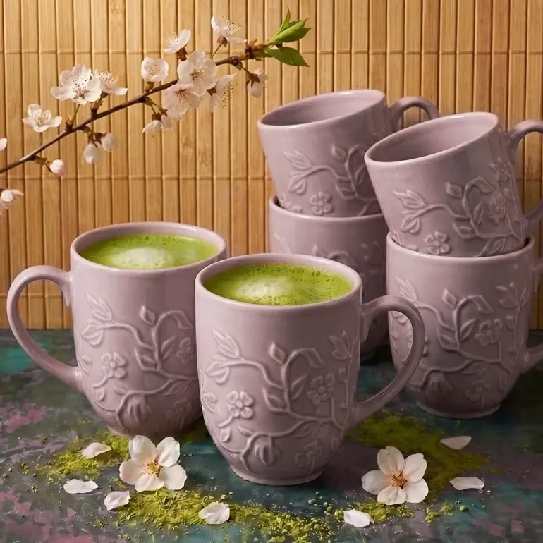LUBIANA HANAMI KR LAWENDA Kubek 350 ml x 6 sztuk / zdobiona porcelana luz