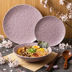 LUBIANA HANAMI KR LAWENDA Serwis obiadowy 36 el 12 os / zdobiona porcelana luz