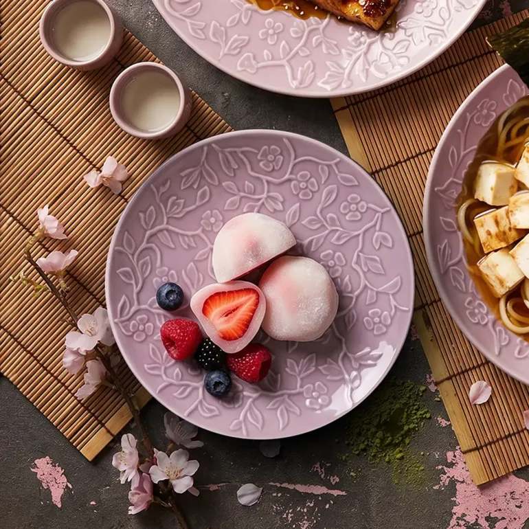 LUBIANA HANAMI KR LAWENDA Serwis obiadowy 60 el 12 os / zdobiona porcelana luz