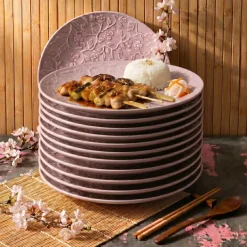 LUBIANA HANAMI KR LAWENDA Talerz obiadowy 27 cm x 12 sztuk / zdobiona porcelana luz