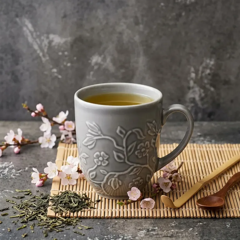 LUBIANA HANAMI K1 SZARY Kubek 350 ml / zdobiona porcelana luz