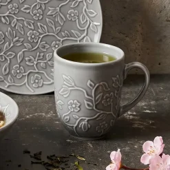 LUBIANA HANAMI K1 SZARY Kubek 350 ml x 12 sztuk / zdobiona porcelana luz