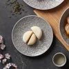 LUBIANA HANAMI K1 SZARY Talerz deserowy 20,5 cm x 6 sztuk / zdobiona porcelana luz