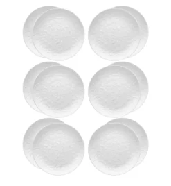 LUBIANA HANAMI Talerz deserowy 20,5 cm x 12 sztuk / biała porcelana luz