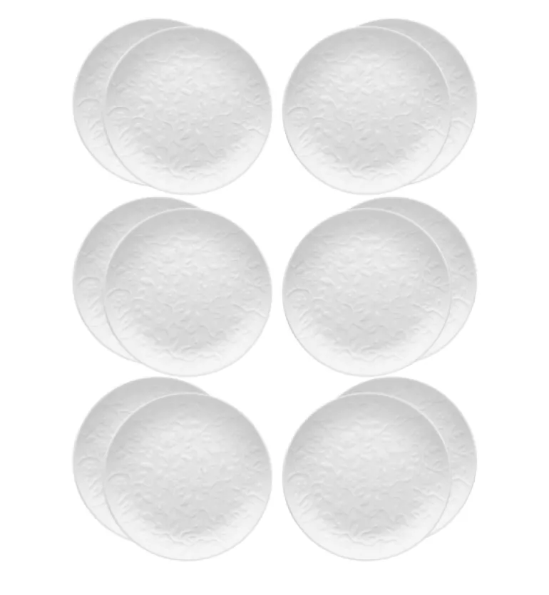 LUBIANA HANAMI Talerz deserowy 20,5 cm x 12 sztuk / biała porcelana luz