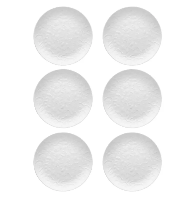 LUBIANA HANAMI Talerz deserowy 20,5 cm x 6 sztuk / biała porcelana luz