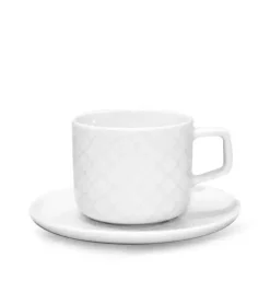 LUBIANA MARRAKESZ Filiżanka 250 ml + spodek 15 cm / 2 el / biały / porcelana