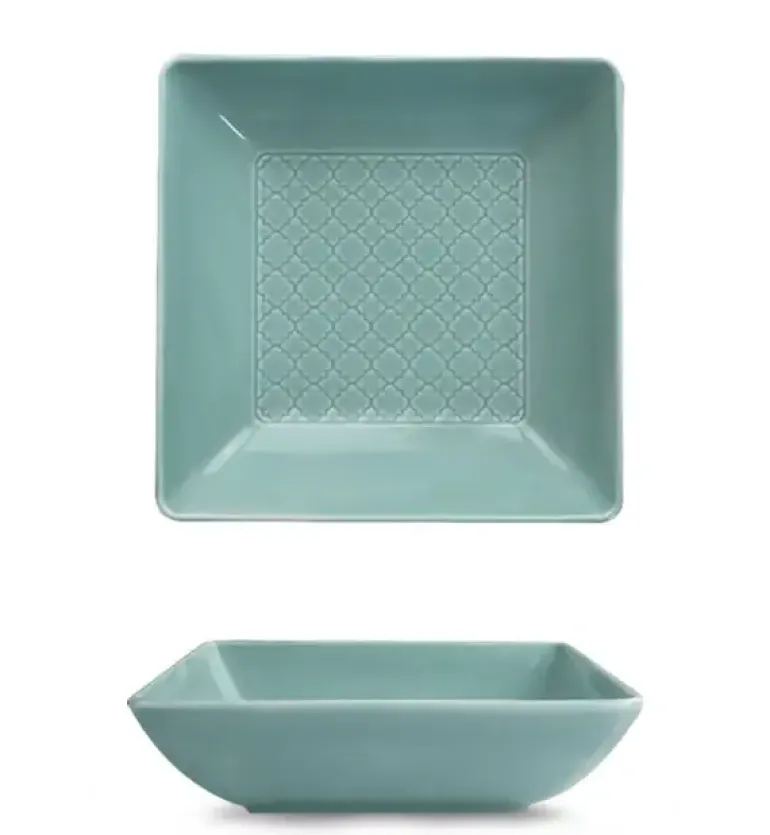 LUBIANA MARRAKESZ MORSKI 12 x Talerz głęboki 18 cm / kwadratowy