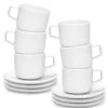 LUBIANA MARRAKESZ 6 x Filiżanka 250 ml + spodek 15 cm / 12 el / biały