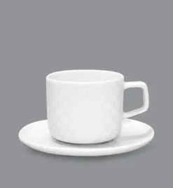 LUBIANA MARRAKESZ 6 x Filiżanka 250 ml + spodek 15 cm / 12 el / biały