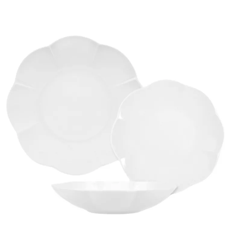 LUBIANA NAOMI Serwis obiadowy 18 osób / 54 elementy | biała porcelana