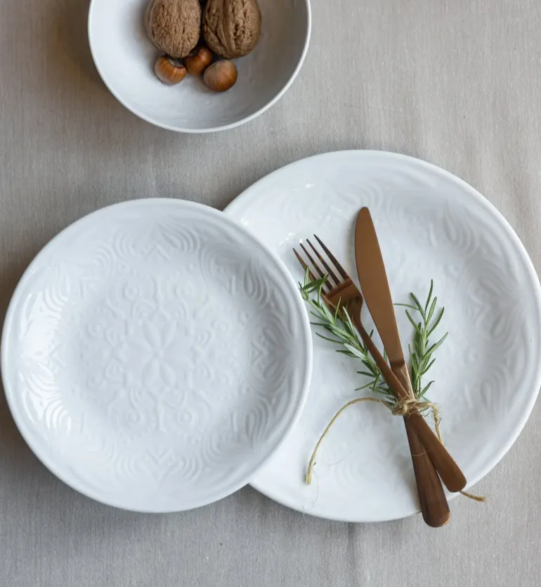 LUBIANA ORIENTAL | BIAŁY | Talerz deserowy 21 cm x 18 SZT. | porcelana luz