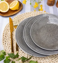 LUBIANA ORIENTAL | KM00 | SZARY | Serwis obiadowy 18 el dla 6 os | porcelana luz