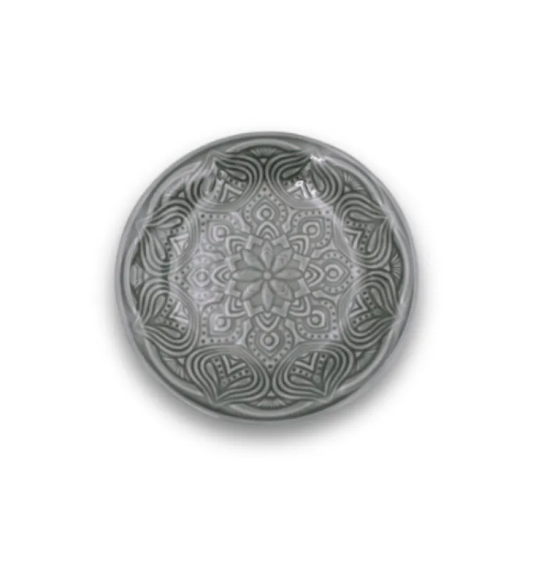 LUBIANA ORIENTAL | KM00 | SZARY | Talerz deserowy 21 cm | porcelana luz