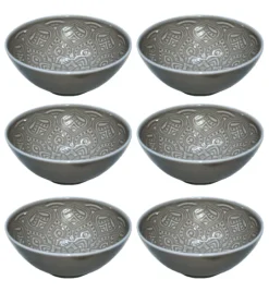 LUBIANA ORIENTAL | KM00 | SZARY | 6x salaterka 15 cm | porcelana luz