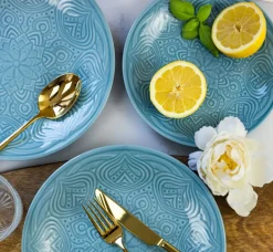 LUBIANA ORIENTAL | K6 NIEBIESKI | 6x Talerz deserowy 21 cm | porcelana luz