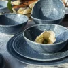 LUBIANA ORIENTAL | K9 SZARO-NIEBIESKI | Serwis obiadowy 6/18 el | porcelana