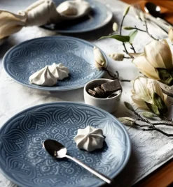 LUBIANA ORIENTAL | K9 SZARO-NIEBIESKI | Serwis obiadowy 6/18 el | porcelana