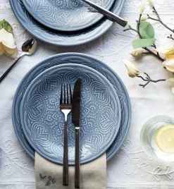 LUBIANA ORIENTAL | K9 SZARO-NIEBIESKI | Serwis obiadowy 6/18 el | porcelana