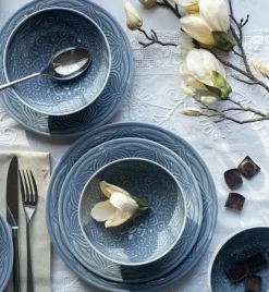 LUBIANA ORIENTAL | K9 SZARO-NIEBIESKI | Serwis obiadowy 6/18 el | porcelana