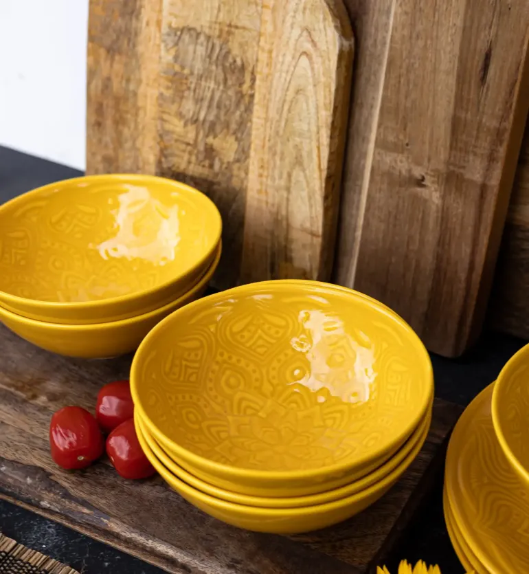 LUBIANA ORIENTAL | KY ŻÓŁTY | Salaterka 15 cm - 12 SZT | porcelana luz