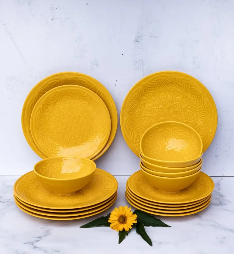 LUBIANA ORIENTAL | KY ŻÓŁTY | Serwis obiadowy 18/54 el | porcelana