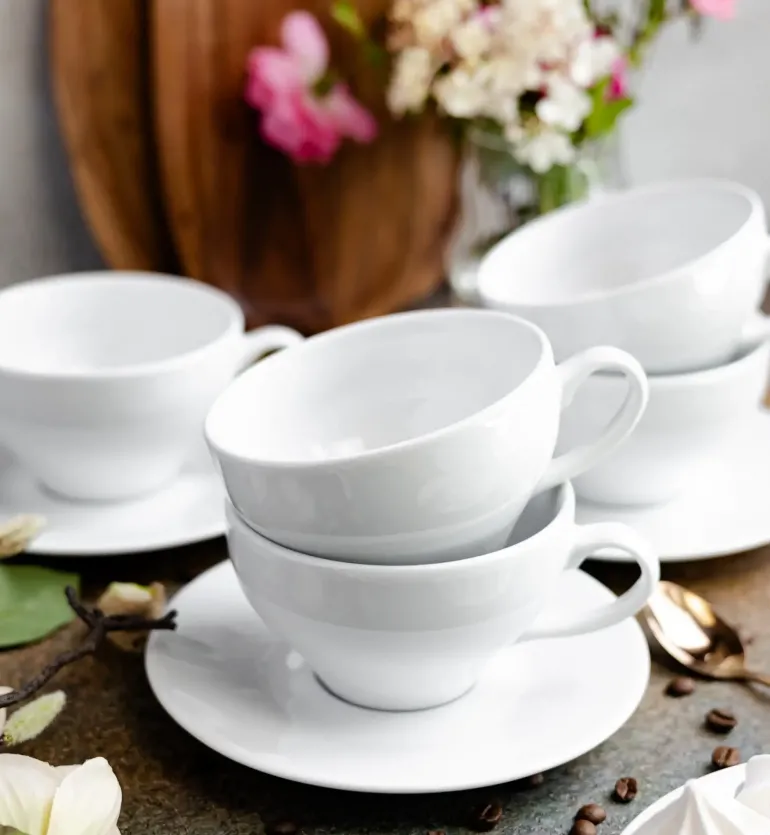 LUBIANA PAULA Komplet Filiżanka 300 ml + spodek 17 cm / 6 os / 12 el / porcelana
