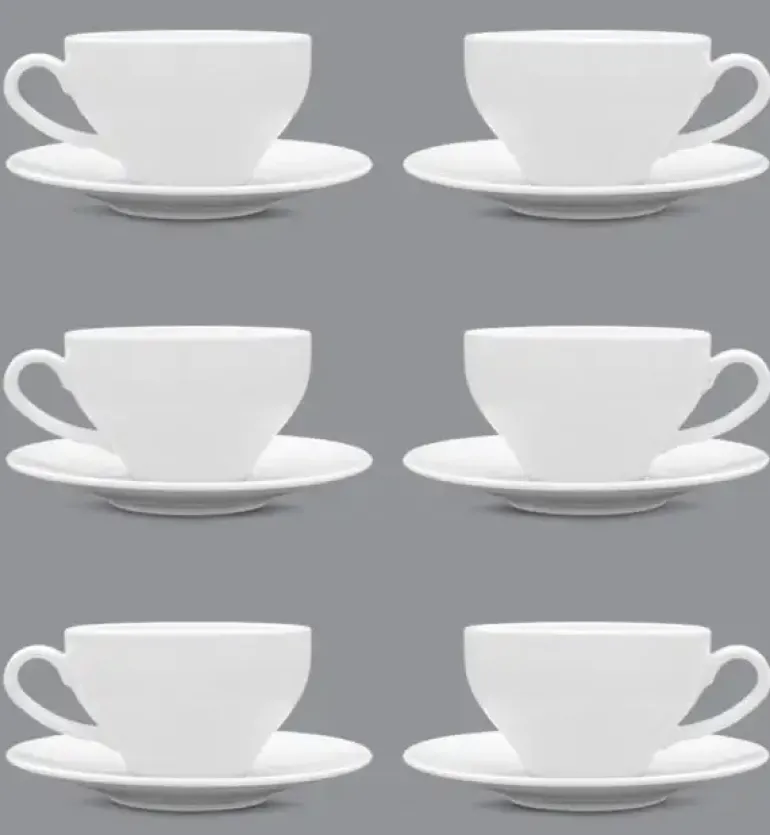 LUBIANA PAULA Komplet Filiżanka 300 ml + spodek 17 cm / 6 os / 12 el / porcelana
