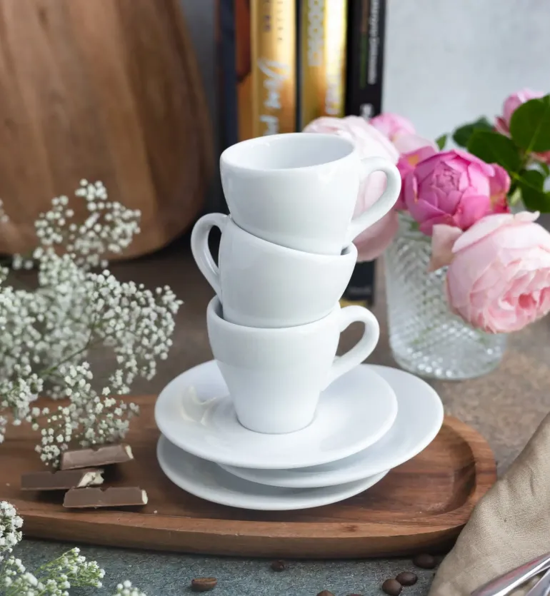 LUBIANA PAULA Komplet filiżanka do espresso 70 ml + spodek 12 cm / 12 os / 24 el