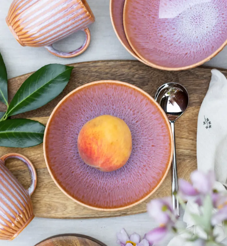 LUBIANA STONEWARE BLUSH | Salaterka 17 cm luz x 6 szt. | kolor łososiowy