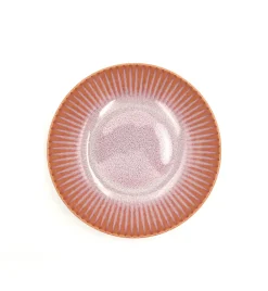 LUBIANA STONEWARE BLUSH | Talerz głęboki 22 cm x 12 szt. | luz | kolor łososiowy