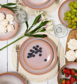 LUBIANA STONEWARE BLUSH | Talerz głęboki 22 cm x 12 szt. | luz | kolor łososiowy