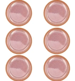 LUBIANA STONEWARE BLUSH | Talerz deserowy 21 cm x 6 szt. | luz | kolor łososiowy