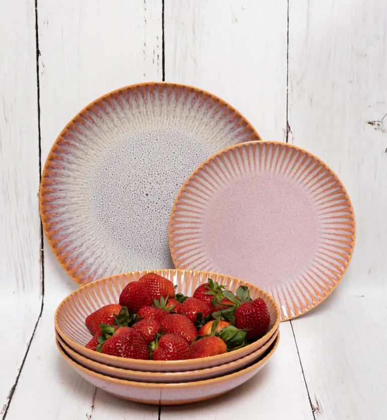 LUBIANA STONEWARE BLUSH | Talerz obiadowy 27 cm | luz | kolor łososiowy