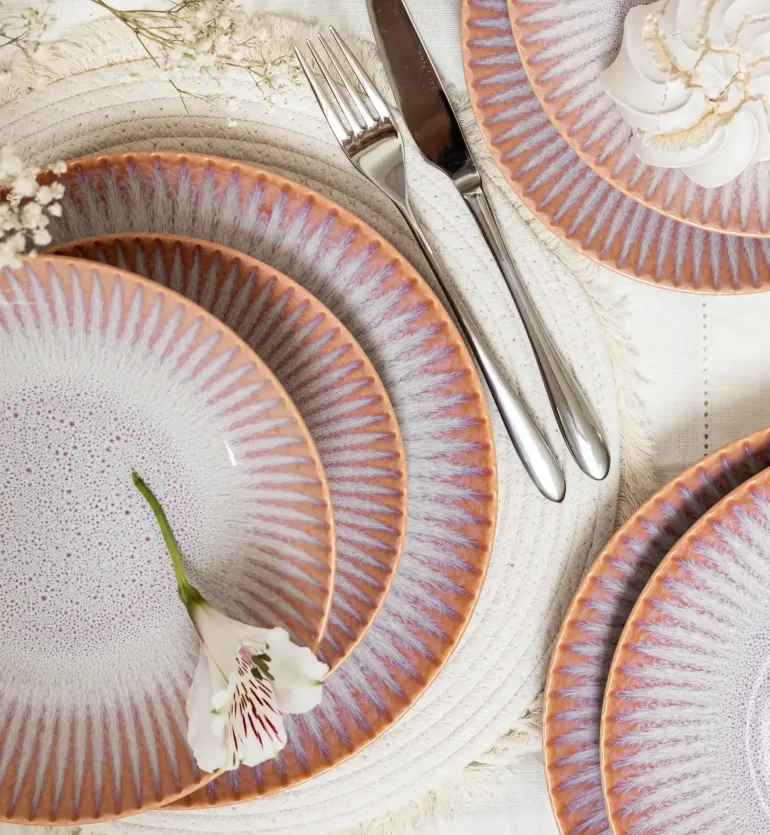 LUBIANA STONEWARE BLUSH | Talerz obiadowy 27 cm | luz | kolor łososiowy