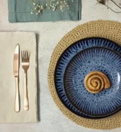 LUBIANA STONEWARE CERAMIKA / COSMOS / Talerz głęboki 22 cm / odcień niebieskiego