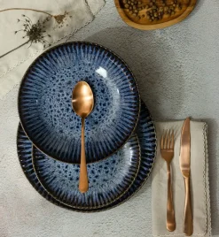 LUBIANA STONEWARE CERAMIKA / COSMOS / Serwis obiadowy 54 elementy dla 18 osób / odcień niebieskiego