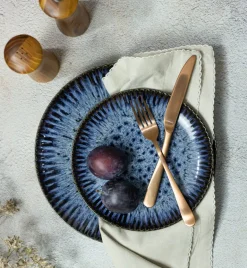 LUBIANA STONEWARE CERAMIKA / COSMOS / Serwis obiadowy 54 elementy dla 18 osób / odcień niebieskiego