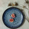 LUBIANA STONEWARE CERAMIKA / COSMOS / Talerz deserowy 20,5 cm / odcień niebieskiego
