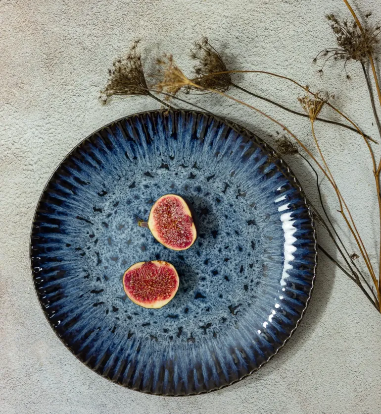 LUBIANA STONEWARE CERAMIKA / COSMOS / Talerz deserowy 20,5 cm / odcień niebieskiego