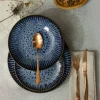 LUBIANA STONEWARE CERAMIKA / COSMOS / 18x Talerz głęboki 22 cm / odcień niebieskiego