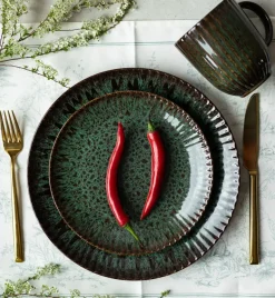 LUBIANA STONEWARE JADE ZIELONY / Talerz deserowy 20,5 cm / odcień zieleni