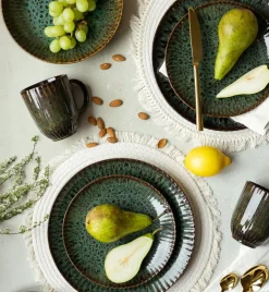 LUBIANA STONEWARE JADE ZIELONY / Talerz deserowy 20,5 cm / odcień zieleni