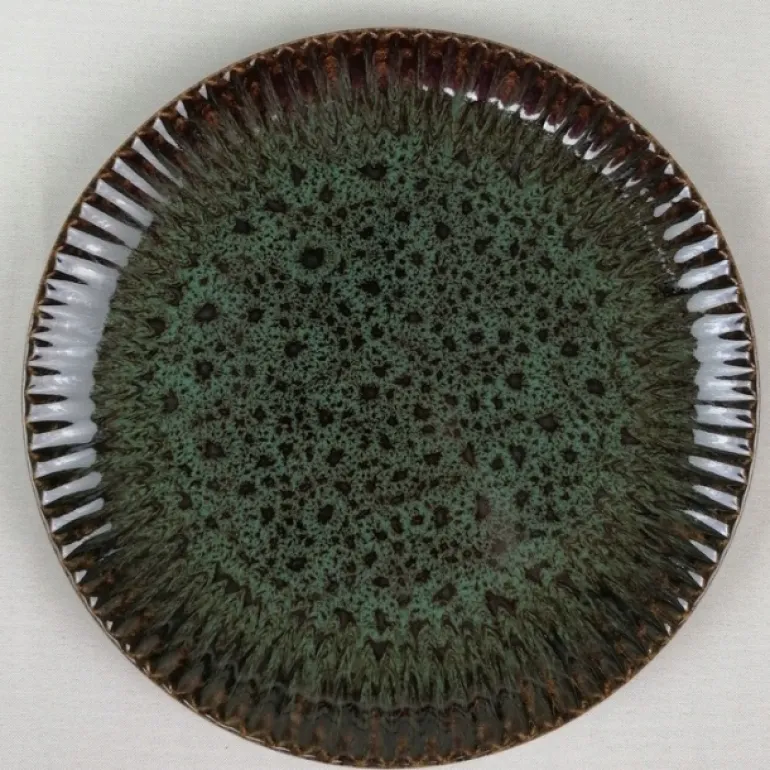 LUBIANA STONEWARE JADE ZIELONY / Talerz deserowy 20,5 cm / odcień zieleni