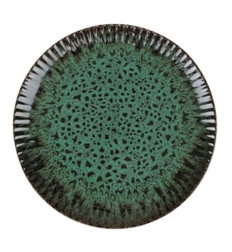LUBIANA STONEWARE JADE ZIELONY / 12x Talerz obiadowy 27 cm / odcień zieleni