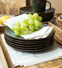 LUBIANA STONEWARE JADE ZIELONY OPK | Serwis obiadowy 24 elementy dla 8 osób | odcienie zieleni | ceramika