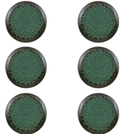 LUBIANA STONEWARE JADE ZIELONY / 6x Talerz obiadowy 27 cm / odcień zieleni