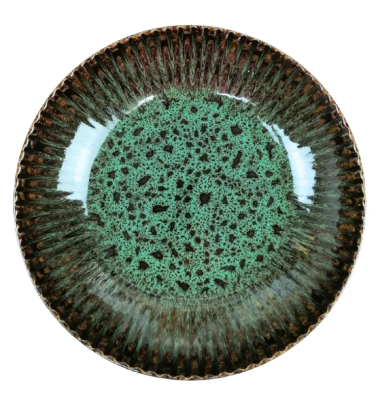 LUBIANA STONEWARE JADE ZIELONY / Talerz głęboki 22 cm / odcień zieleni